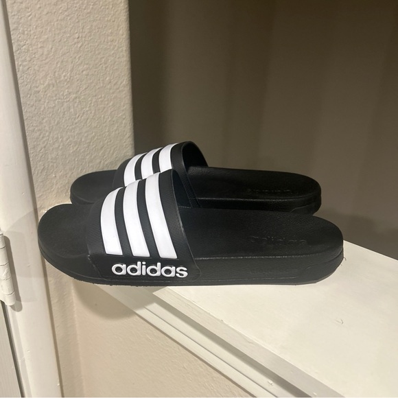 adidas Other - ADIDAS ADILETTE SHOWER SLIDES SANDALS MENS US SIZE 10 MEN BLACK WHITE GZ5922 New